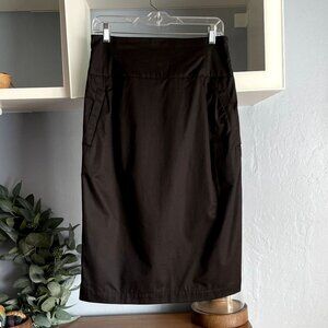 L'EQUIPE YOSHIE INABA Cotton Straight Midi Skirt Black
